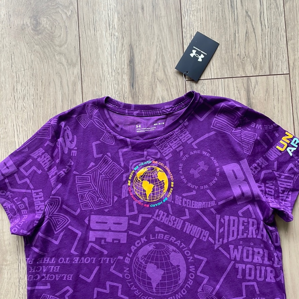 NWT Under Armour Black History Month Liberation Purple T-Shirt